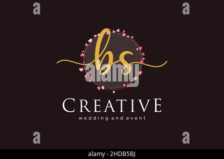 LOGO FEMMINILE BS. Utilizzabile per Logo per moda, fotografia, matrimonio, bellezza, affari. Elemento modello di disegno con logo a vettore piatto. Illustrazione Vettoriale