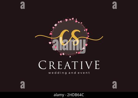 LOGO CS femminile. Utilizzabile per Logo per moda, fotografia, matrimonio, bellezza, affari. Elemento modello di disegno con logo a vettore piatto. Illustrazione Vettoriale