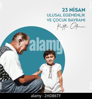 23 Nisan Ulusal Egemenlik ve Cocuk Bayrami. Aprile 23 sovranità nazionale e Festa dei Bambini. Eps10 illustrazione vettoriale. Illustrazione Vettoriale