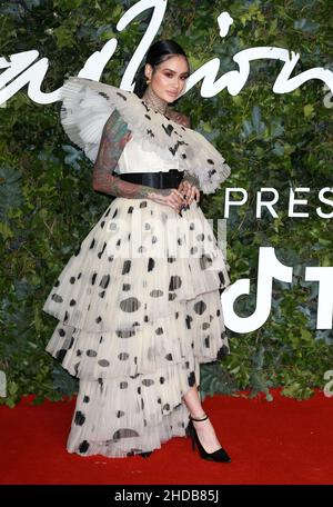 Kehlani partecipa ai Fashion Awards 2021 alla Royal Albert Hall il 29 novembre 2021 a Londra, Inghilterra. Foto Stock