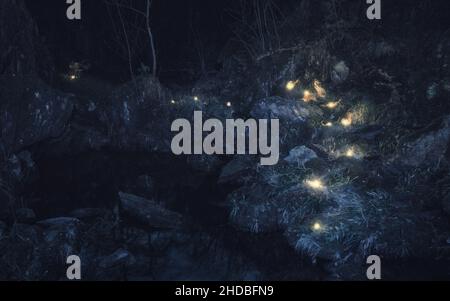 Se il viaggiatore unwary era riuscito in qualche modo a perdere gli indizi in due grandi sporgenze rocciose sul percorso qui, questo posto con il relativo Jumble di boulders un Foto Stock