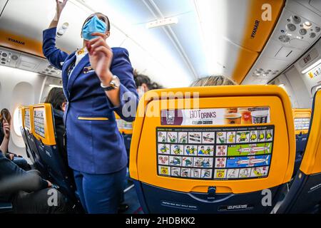 Ryanair Flugzeug interno Foto Stock