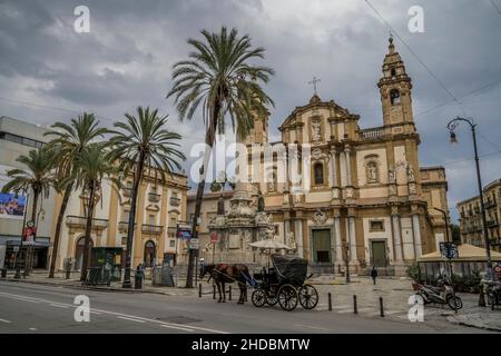 Chiesa di San Domenico, Piazza San Domenico, Palermo, Sizilien, Italien Foto Stock