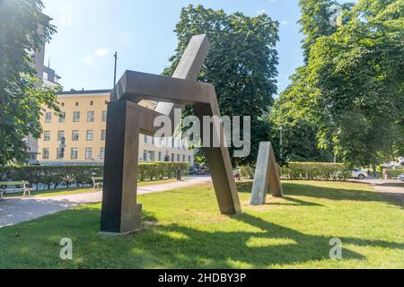 Helsinki, Finlandia - 5 agosto 2021: Scultura commemorativa di Risto Ryti. Foto Stock