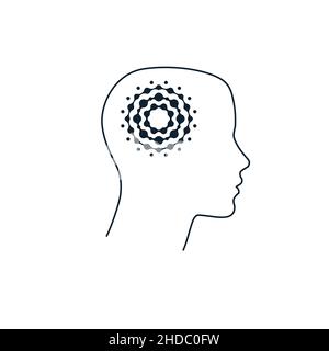 mente di terapia naturale per la salute logo disegni semplice moderno. psicologia logo. Illustrazione del vettore di scorta isolata Illustrazione Vettoriale