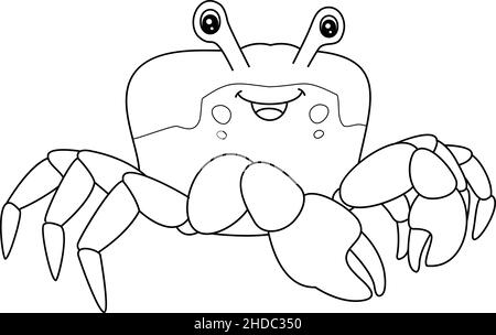 Red Jamaican Crab Coloring pagina isolata per bambini Illustrazione Vettoriale