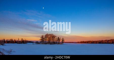 Il paesaggio lunare sul Chippewa Flowage nel Wisconsin settentrionale. Foto Stock