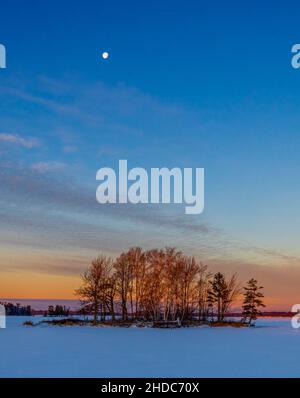 Il paesaggio lunare sul Chippewa Flowage nel Wisconsin settentrionale. Foto Stock