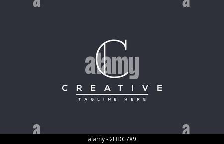 Design moderno e creativo con logo lettera C. Icona del vettore basato su C, CC iniziale minima Illustrazione Vettoriale