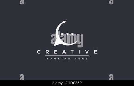 Design moderno e creativo con logo lettera C. Icona del vettore basato su C, CC iniziale minima Illustrazione Vettoriale