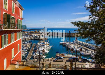 Vista del porto turistico, Bastia, Corsica, Bastia, Corsica, Francia, Europa Foto Stock