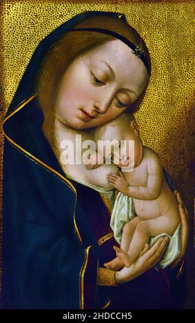 Dittico con la Vergine e il Bambino e il donatore Willem van Bibaut 1525-1530 Maestro della leggenda della Maddalena tra il 1480 e il 1537 Belgio, Belgio, Fiammingo, Foto Stock
