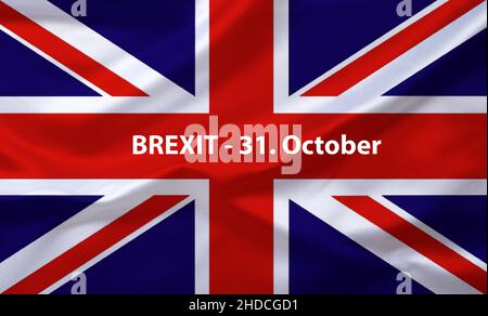 Brexit, Euroflagge, Flagge, Vereinigtes Koenigreich, UK, Grossbritannien, Eurostars, Foto Stock