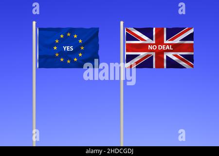 Brexit, Euroflagge, Flagge, Vereinigtes Koenigreich, UK, Grossbritannien, Eurostars, Foto Stock