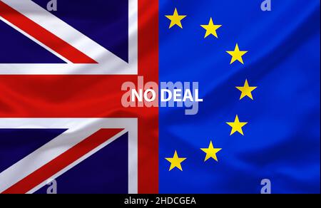 Brexit, Euroflagge, Flagge, Vereinigtes Koenigreich, UK, Grossbritannien, Eurostars, Foto Stock