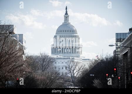 Il Campidoglio a poche settimane dall'insurrezione del gennaio 6th Foto Stock