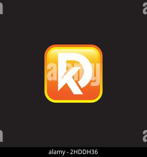 Lettere alfabetiche logo icona monogramma KD o DK,app .EPS 10 Illustrazione Vettoriale