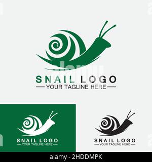 Modello di logo lumaca icona vettoriale disegno di illustrazione Illustrazione Vettoriale