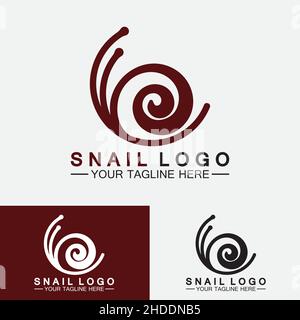 Modello di logo lumaca icona vettoriale disegno di illustrazione Illustrazione Vettoriale