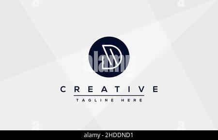 Design creativo e moderno con logo lettera D, icona vettoriale minimalista basata su D DD iniziale Illustrazione Vettoriale