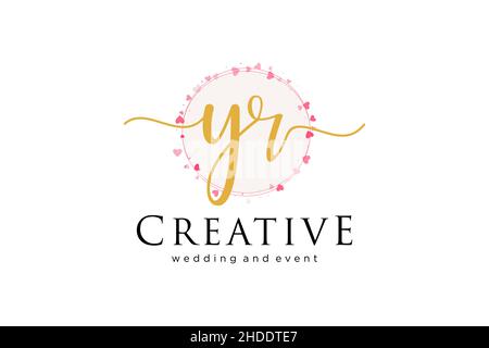 Logo YR femminile. Utilizzabile per Logo per moda, fotografia, matrimonio, bellezza, affari. Elemento modello di disegno con logo a vettore piatto. Illustrazione Vettoriale
