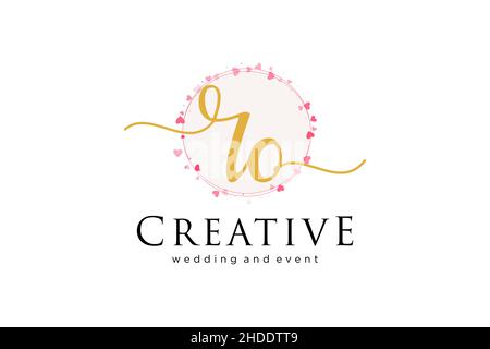 Logo femminile RO. Utilizzabile per Logo per moda, fotografia, matrimonio, bellezza, affari. Elemento modello di disegno con logo a vettore piatto. Illustrazione Vettoriale