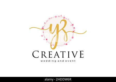 Logo femminile YZ. Utilizzabile per Logo per moda, fotografia, matrimonio, bellezza, affari. Elemento modello di disegno con logo a vettore piatto. Illustrazione Vettoriale