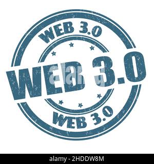 Web 3,0 grunge timbro in gomma su sfondo bianco, illustrazione vettoriale Illustrazione Vettoriale