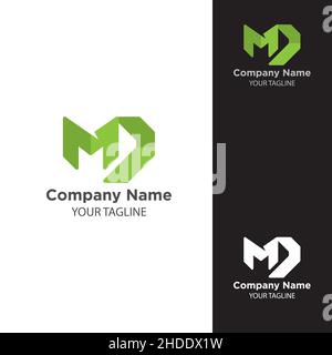 Modello di illustrazione vettoriale del logo Creative Letter MD.EPS 10 Illustrazione Vettoriale