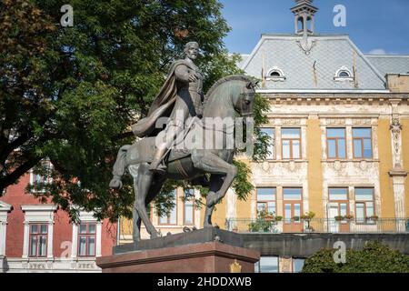 Monumento al re Danylo - Lviv, Ucraina Foto Stock