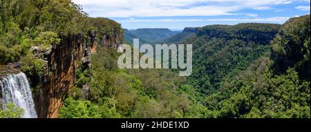 Fitzroy Falls con vista sulla valle del Morton National Park Foto Stock