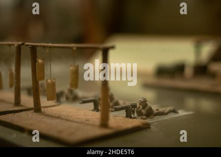 Miniature al museo Salar Jung, Hyderabad, India Foto Stock