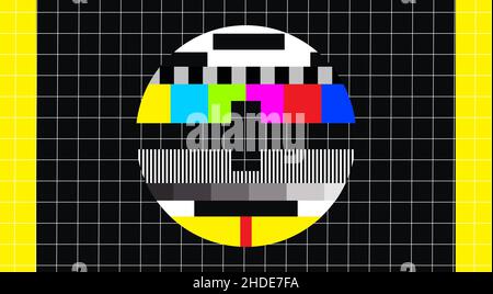 Grafica astratta Glitch ispirata da Test Screen Nessun segnale CRT RGB | NTSC Grid Graphic Illustrazione Vettoriale