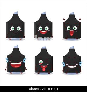 Personaggio cartoon di evidenziatore blu con espressione del sorriso. Illustrazione vettoriale Illustrazione Vettoriale