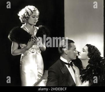 Miriam Hopkins, Kay Francis e Herbert Marshall in Trouble in Paradise (1932) ancora pubblicità Foto Stock