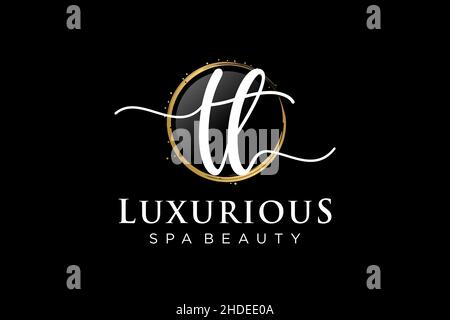 Logo TL femminile iniziale. Utilizzabile per Logo per moda, fotografia, matrimonio, bellezza, affari. Modello di disegno del logo del vettore piatto . Illustrazione Vettoriale