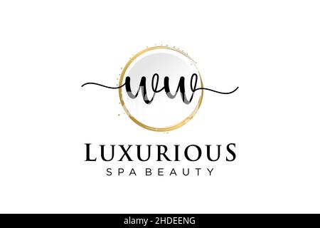 Logo femminile WW iniziale. Utilizzabile per Logo per moda, fotografia, matrimonio, bellezza, affari. Modello di disegno del logo del vettore piatto . Illustrazione Vettoriale
