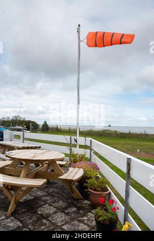 Lincolnshire, UK – 15 settembre 2017 : Humber Mouth Yacht Club, coperta e calzino a vento, Cleethorpes Foto Stock