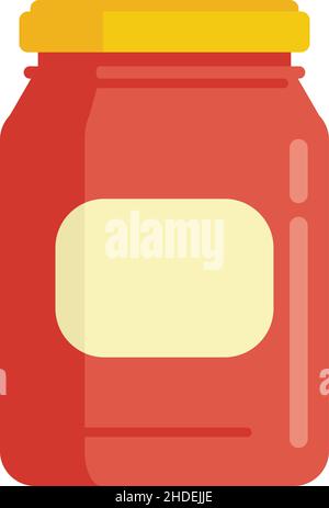 Icona del vaso per alimenti. Illustrazione piatta dell'icona del vettore del vaso per alimenti isolata su sfondo bianco Illustrazione Vettoriale