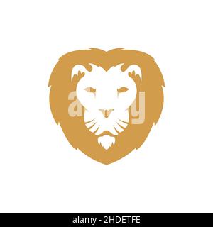 faccia isolato leone logo disegno vettore grafico simbolo icona illustrazione idea creativa Illustrazione Vettoriale