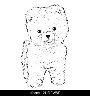 Cute soffice teacup Pomeranian cane in piedi clipart. Illustrazione vettoriale Illustrazione Vettoriale