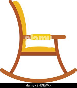Icona della sedia a dondolo pensionamento. Illustrazione piatta dell'icona del vettore della sedia a dondolo Retirement isolata su sfondo bianco Illustrazione Vettoriale