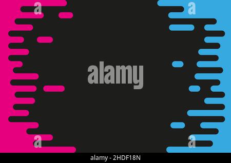 Illustrazione astratta blu e rosa con bordi arrotondati. Illustrazione Vettoriale