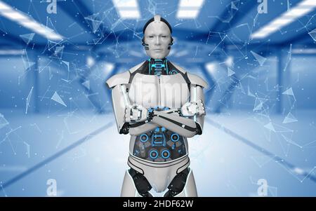 robot, intelligenza artificiale, umanoide, robot, intelligenze artificiali, cyborg Foto Stock