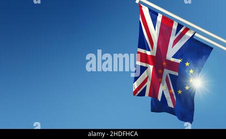 bandiera, ue, regno unito, bandiere, regni britannici Foto Stock