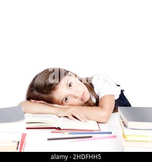 stanco, annoiato, esausto, tirate, borati, esaurisce Foto Stock