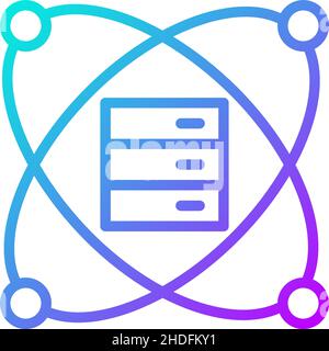 Icona del vettore lineare gradiente di data mining scientifico Illustrazione Vettoriale