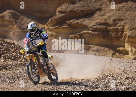 134 Feliu Isaac (spa), Twintrail Racing Team, KTM 450 Rally Replica, Moto, originale Motul, W2RC, in azione durante la tappa 5 del Dakar Rally 2022 intorno a Riyadh, il 6th 2022 gennaio a Riyadh, Arabia Saudita - Foto: Julien Delfosse/DPPI/LiveMedia Foto Stock