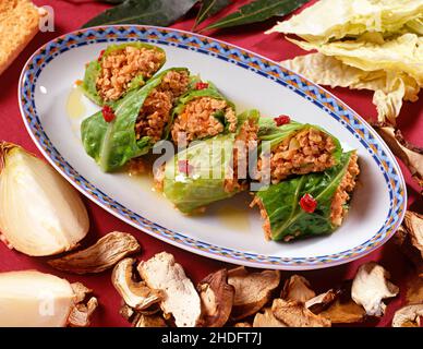 farciti, cavoli, polpette, carni macine, filledi, cabages, meatball, mincemeats Foto Stock