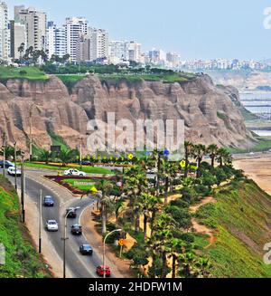 Costa Verde, Mirafloes, San Isidro, Lima, Perù Foto Stock